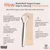 MasterMedi Tongue Scraper for Adults 100 Stainless Steel Tongue Scrubber for Bad Breath Easy to Use Tongue Cleaner for O