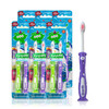 GUM Monsterz Children and Toddler Toothbrush Soft Bristled Kids Toothbrush with Suction Cup for Ages 2 2 CountPack of 6