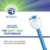 Brilliant Oral Care Adult Toothbrush with Soft Bristles Round Head and AllAround Clean for Teeth and Gums Blue 1 Pack