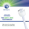 Brilliant Oral Care Adult Toothbrush with Soft Bristles Round Head and AllAround Clean for Teeth and Gums Clear 1 Pack