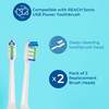 Reach Sonic USB Electric Toothbrush Soft Includes Toothbrush Handle Brush Head Toothbrush Cap Travel Case and Toothbrush