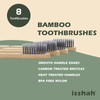 Isshah Biodegradable EcoFriendly Natural Compostable Bamboo Toothbrushes FSC Certified and PETA Approved Pack of 8