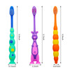 Lauwell 12Piece Toddler Toothbrush Pack Kids Toothbrushes with Covers Suction Cup Soft Bristles Animal Design for Sensit