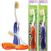 MOUTHWATCHERS Soft Flossing Folding Travel Toothbrush 2 Pack Red Ultra Clean Good for Sensitive Teeth and Gums by Dr Plo