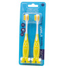 Ooak Kids Toothbrush Tapered VMax Bristles Happy Face 2 Pack Yellow
