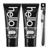 Hello Activated Charcoal Epic Teeth Whitening Fluoride Free Toothpaste and Toothbrush Fresh Mint and Coconut Oil Vegan S
