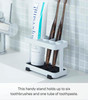 YAMAZAKI Home Tower Toothbrush and Toothpaste Holder for Bathroom Countertop Steel