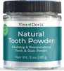 Viva Doria Natural Tooth Powder Remineralizing Natural Teeth Whitening Breath Freshener Refreshing Mint Flavor 3 Oz Glas
