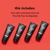 hello Activated Charcoal Epic Teeth Whitening Fluoride Free Toothpaste Fresh Mint and Coconut Oil Vegan SLS Free Gluten