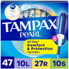 Tampax Pearl Tampons for Women Multipack with LeakGuard Braid LightRegularSuper Absorbency Unscented 47 Count