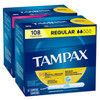 Tampax Tampons Regular Absorbency Cardboard Applicator Leakgaurd Skirt Unscented 54 Count X 2 Packs 108 Total Count