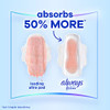 Always Infinity Feminine Pads for Women Size 3 Extra Heavy Flow with Wings Unscented 28 CT