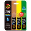Sun Zapper Zinc Oxide Sunscreen Stick SPF 50 Skin Tone Green Gold 3Pack WaterResistant Sun Protection for Face Body 12g