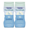 Coppertone Pure and Simple Zinc Oxide Mineral Sunscreen Lotion SPF 50 Water Resistant Sunscreen for Sensitive Skin Hypoa