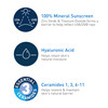 CeraVe 100 Mineral Sunscreen SPF 50 with Zinc Oxide Titanium Dioxide Hyaluronic Acid Ceramides Oil Free NonGreasy Hydrat