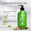 Aloderma 99 Organic Aloe Vera Gel Made within 12 Hours of Harvest Lightweight NonSticky Aloe Gel for Face Body Hair Scal
