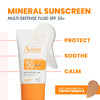 Avne Mineral Sunscreen MultiDefense Fluid SPF 50 Clean Formula Sunscreen for Sensitive Skin Sheer Water Resistant NonWhi