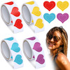 Fainne 400 Pieces Tanning Bed Stickers for Body Heart Labels Perforated Self Adhesive Small Sun Stickers for Tanning 100