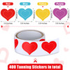 Fainne 400 Pieces Tanning Bed Stickers for Body Heart Labels Perforated Self Adhesive Small Sun Stickers for Tanning 100