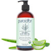 PURA DOR 16 Oz ORGANIC Aloe Vera Gel Lavender All Natural ZERO Artificial Preservatives Deeply Hydrating Moisturizing Su