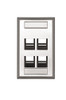 Leviton 4Port Angled Stainless Steel QuickPort Single Gang Wallplate with ID Windows 430811L4 White
