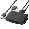 FIDECO USB 30 to SATA or IDE Adapter Hard Drive Adapter Cable Universal for 2535 inch SATA HDDSSD IDE HDD with 12V Power