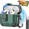 Pohgelan Compatible with AirPods 4th CaseMagnetic Automatic Lock with Phone Stand Cleaning KitCompatible with Magsafe Co