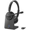 Wireless Headset with Mic for Work Bluetooth Headset with Microphone Noise Cancelling Mute Button Wireless Headphones wi
