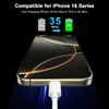 MFi Certified iPhone 17 16 15 Charger Cord 6FT 2 Pack 60W USB C to USB C Charging Cable Cord Long for iPhone 1717 Pro17