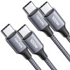 TOSUPERS 10FT USBC to USBC Cable 100W 2Pack Long USB C to USB C Fast Charging Cable Braided C to C Charge Cord for iPhon