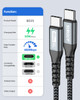 SUNGUY USB C to USB C 15FT 2Pack USB C Cable 60W PD Fast Charge Type C Charger Cord Compatible for iPhone 171615 Series
