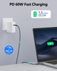SUNGUY USB C to USB C 15FT 2Pack USB C Cable 60W PD Fast Charge Type C Charger Cord Compatible for iPhone 171615 Series