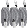 Apple MFi Certified iPhone 17 Charger Fast Charging CarPlay Cable 3 Pack 6ft 3A Fast Charging USB to USBC Nylon Braided