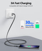 SUNGUY USB to USB C Cable 2FT 2Pack 3A USB A to USB C Cord Fast Charging Data Transfer Braided Compatible with iPhone 16