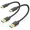 SUNGUY Android Auto USB C Cable 1FT2Pack 10Gbps Short USB A to USB C Data Transfer Cable Fast Charging for iPhone 16 15