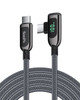 SOOPII 100W Right Angle USB C to USB C Cable66FT Zinc Alloy Case Nylon Braided TypeC Cable with LED Display for lPad Min