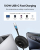 Baseus USB C to USB C Cable 100W 66ft Retractable USB C Fast Charging Cable 7Stage Length Preset Retractable Charger Cor