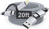 MTAKYA 20 FT iPhone Charger Cord USBC to Lightning USBC 2in1 Cable 60W Fast Charging Braided ExtraLong Charging Cable fo