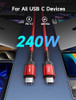 JSAUX 240W USB C to USB C Cable 10FT USB C Cord Type C Fast Charging for MacBook iPad Dell XPS iPhone 17iPhone AiriPhone