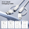 Basesailor for iPhone 17 16 Pro 4 in 1 USB C Charger CableUniversal Charging Cord 66FT for AirPods 44th Generation60W Mu