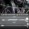 CUGUNU Coiled USBTypeC to iWatchiPhone LightningTypeC Multi Charger Cable 3in2 Retractable Multiple Car Fast Charging Co