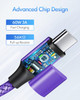 etguuds Purple Long USB C to USB C Cable 10ft 2Pack 60W USBC to USBC Type C to C Charger Cord Fast Charging for iPhone 1