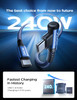 AINOPE 240W High Speed USB C Cable 66ft USBC to USBC Cable Right Angle C to C Cable Fast Charging Compatible with iPhone