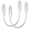 100W USBC to USBC 1ft 2Pack Short USB C to USB C Cable 5A Fast Charging Braided Type C to C Charger Cord for iPhone 16 1