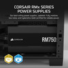 CORSAIR RM750x Fully Modular LowNoise ATX Power Supply ATX 31 Compliant PCIe 51 Support Cybenetics Gold Efficiency Nativ