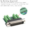 ANMBEST DB44 Solderless Connector Male RS232 DSUB Serial to 44pin Port Terminal Adapter Breakout Board with Case Long Bo