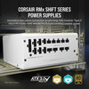 CORSAIR RM1000x Shift Fully Modular ATX Power Supply 80 Plus Gold ATX 31 PCIe 51 Zero RPM Modular Side Interface White