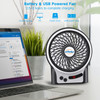 efluky 49Inch Mini Desk Fan 3 Speeds Rechargeable BatteryUSB Powered with LED Light Quiet Portable Fan for Home Office T