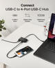 Belkin Connect 4 Port USB C Hub Multiport Adapter Dongle with 4 USB C 32 Gen 2 Ports High Speed 10G Data Transfer for La