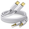 USB C to 35mm Audio Aux Jack Cable 2Pack USB C to 35mm Headphone Audio Cord Car Stereo Aux Cable Compatible with iPhone